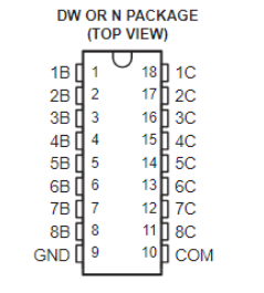 ULN2803ADWR TI德州儀器 達林頓晶體管陣列