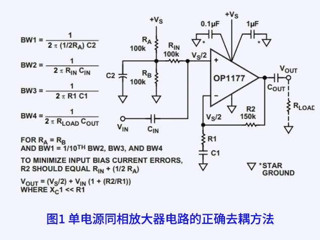 單電源運算放大器電路的正確去耦方法