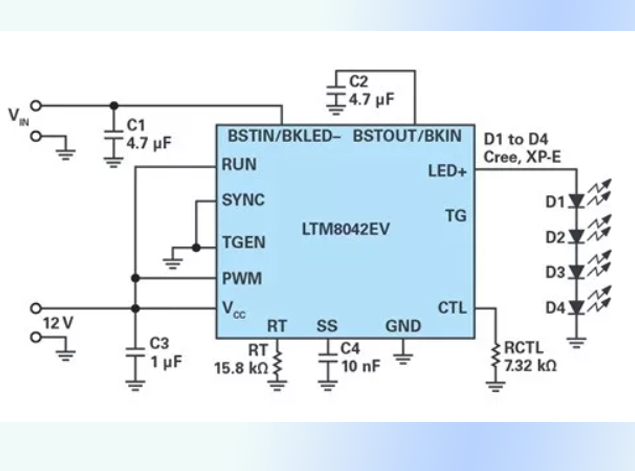 LTM8042 LED驅動器：靈活拓撲支持多場景應用